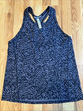 Athleta Navy and Black Patterned Racerback Tank size XS, will fit S